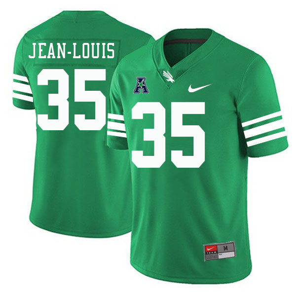 #35 JJ Jean-Louis North Texas Mean Green College Football Jerseys Stitched-Green